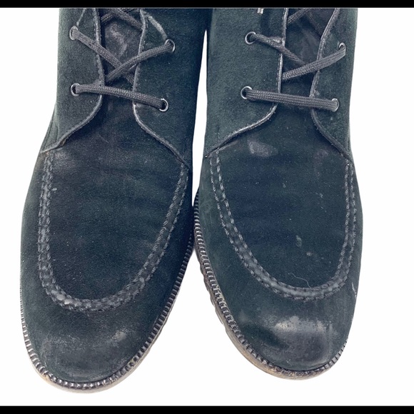Salvatore Ferragamo Black Suede Lace Up Boots - Picture 7 of 8